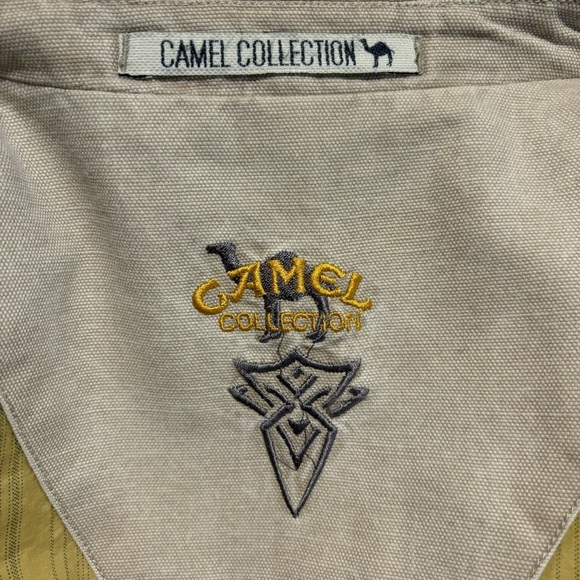 CAMEL COLLECTION Sz 50 Blazer Partially Lined Shoulder Pads Patch Pockets - Picture 12 of 12
